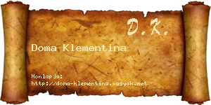 Doma Klementina névjegykártya